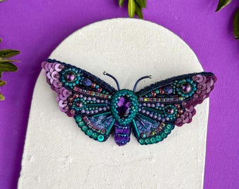 Épingle perlée papillon mite scarabée broche brodée bijoux insecte bijoux tendance art insecte bijoux animaux bijoux nature épingle insecte