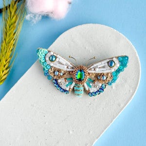 Beaded Butterfly Moth Beetle brooch pin Embroidered brooch Insect jewelry Statement jewelry Insect art Animal jewelry Nature jewelry Bug pin