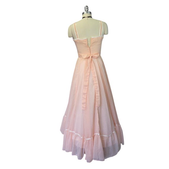 Gunne Sax Pink Maxi Dress Size S 9 Lace Prairie S… - image 11