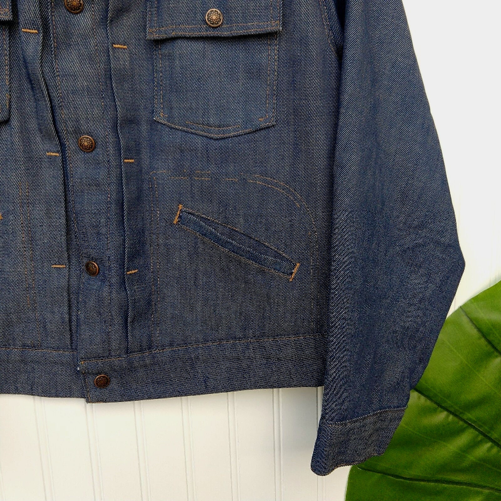 Vtg Denim Trucker Jean Jacket 70's Size M L Quilted Penneys