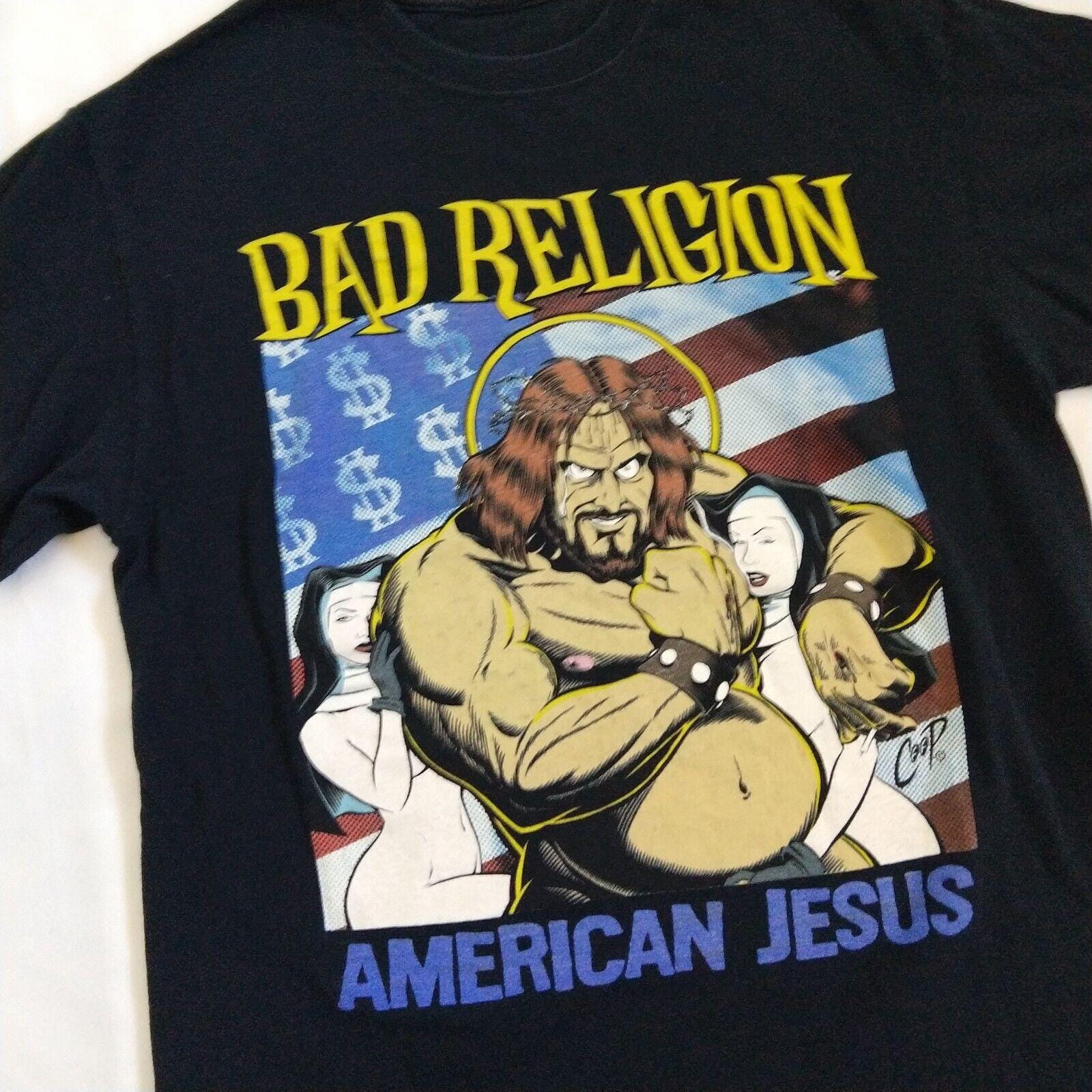 Bad Religion American Jesus T Shirt Vintage 1997 Size S Black Tee 