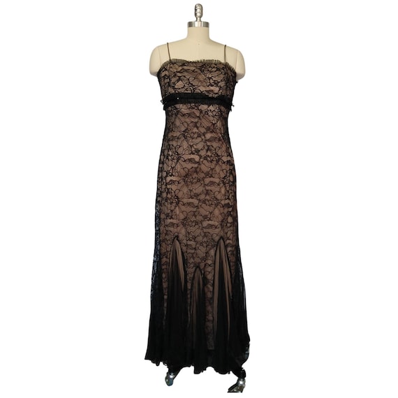 black and pink long dress Ivanna Embroidered Satin Midi Dress main image 0