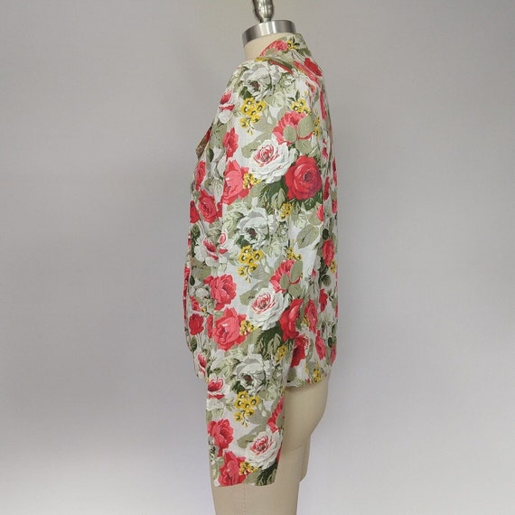 Judy Knapp Vintage Floral Print Blazer Size S M C… - image 7