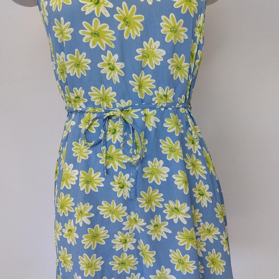 Vintage VTG 90s Y2K Floral Print Dress Size S Blu… - image 3