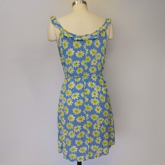 Vintage VTG 90s Y2K Floral Print Dress Size S Blu… - image 6