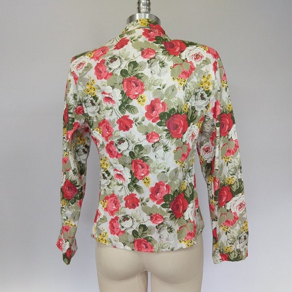 Judy Knapp Vintage Floral Print Blazer Size S M C… - image 6