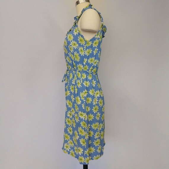 Vintage VTG 90s Y2K Floral Print Dress Size S Blu… - image 8