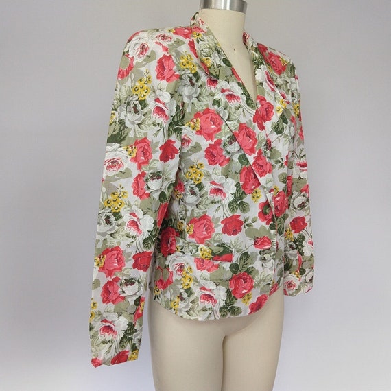 Judy Knapp Vintage Floral Print Blazer Size S M C… - image 4