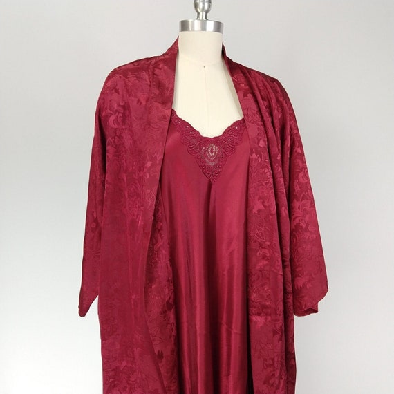 Vintage 90s Peignoir Lingerie Set Nightgown Robe … - image 3