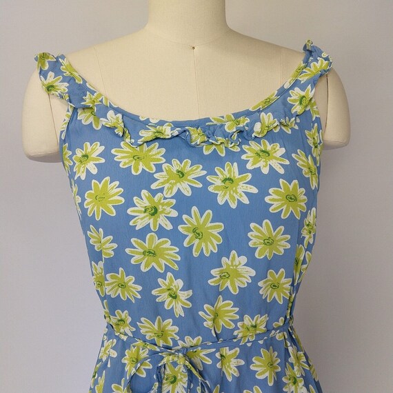 Vintage VTG 90s Y2K Floral Print Dress Size S Blu… - image 2