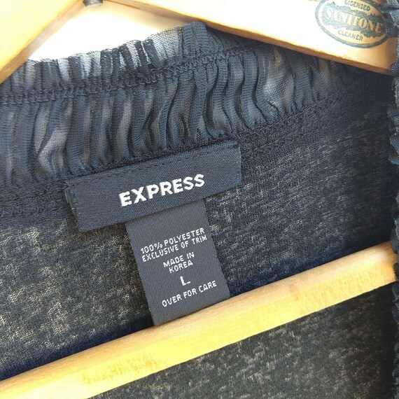 Vintage 90's Express Black Open Front Cardigan Si… - image 9