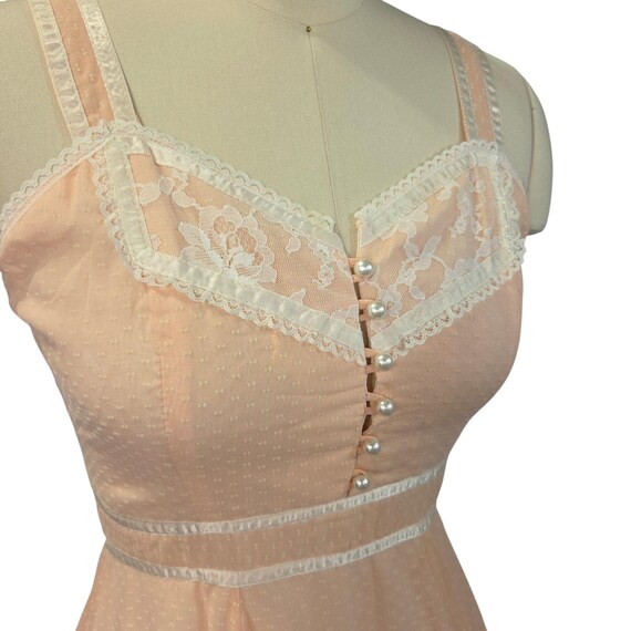 Gunne Sax Pink Maxi Dress Size S 9 Lace Prairie S… - image 10