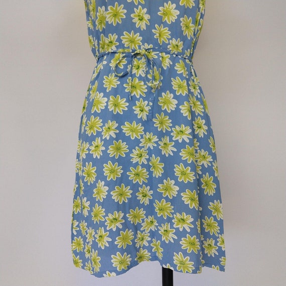 Vintage VTG 90s Y2K Floral Print Dress Size S Blu… - image 4
