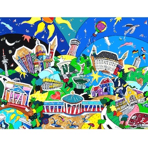 aachen germany landscape pop art fine art giclee print skyline