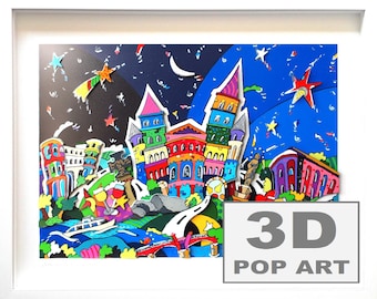 Trier 3D pop art bild Porta Nigra Dom personalisierbar fine art limited edition 3D mixed media