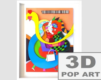 lovers 3D pop art couple love colorful wall art fine art limited edition