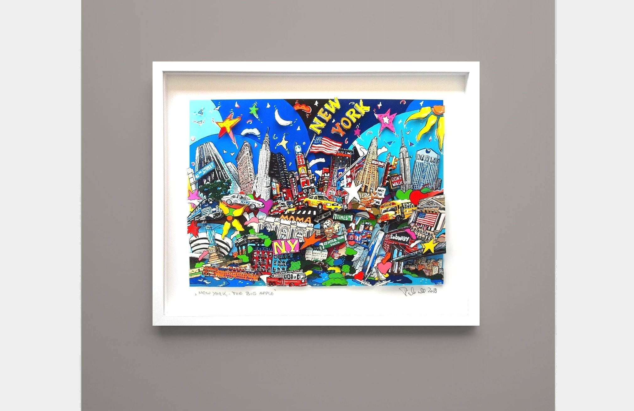 【週末セール】【3Dアート】NEW YORK - EAST  New York City 3D Pop Art Artwork Gifts Framed Colourful