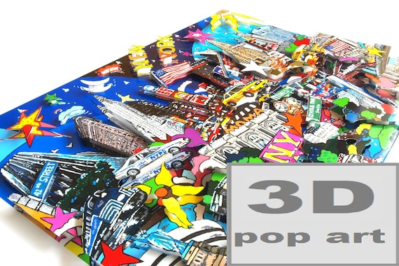 New York City 3d Pop Art Cityscape Skyline Construction Manhattan