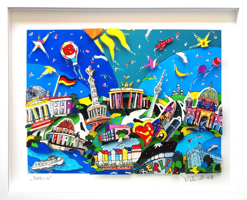 Berlin germany 3d pop art cityscape fine art construction Etsy