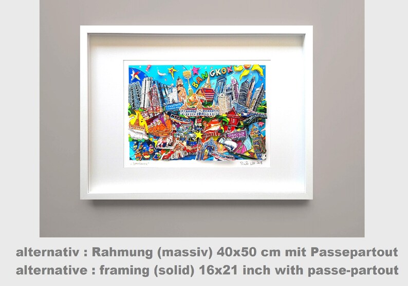 Bangkok thailand 3d pop art shadow box cityscape wall art framed limited edition fine art image 7