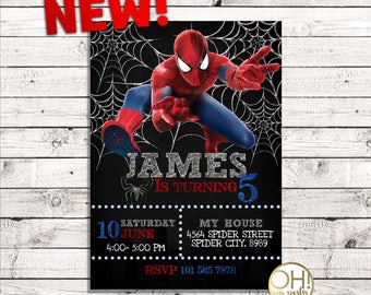 spiderman invitation etsy