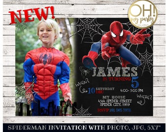 spiderman invitation etsy