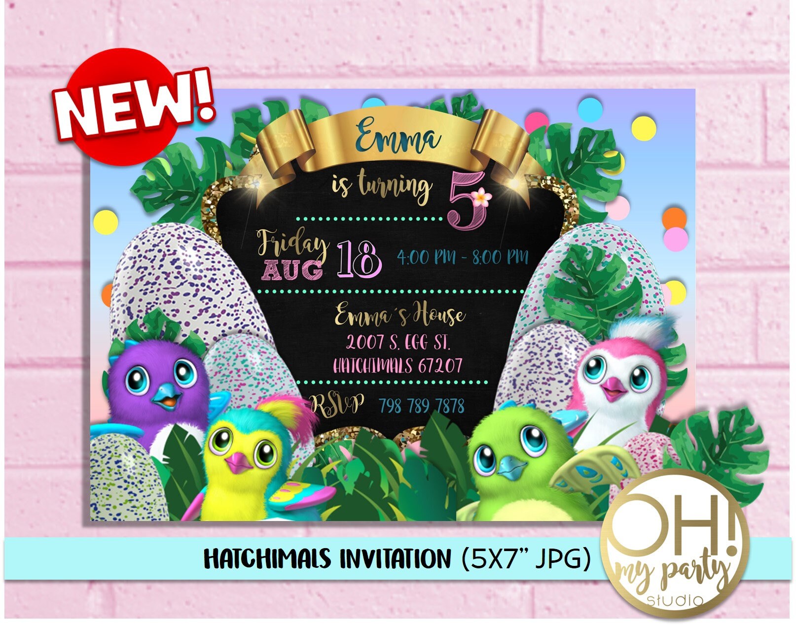 Hatchimals Birthday Party Invitation Hatchimals Birthday