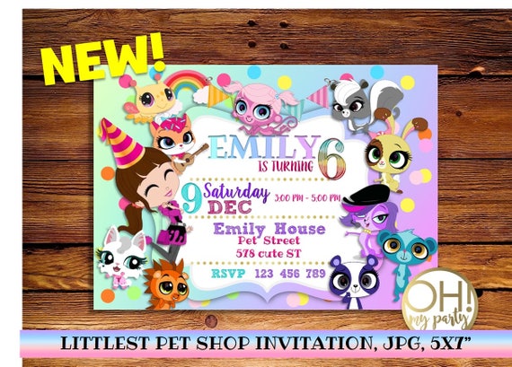 Littlest Pet Shop Invitation Littlest Pet Shop Partylittlest Etsy