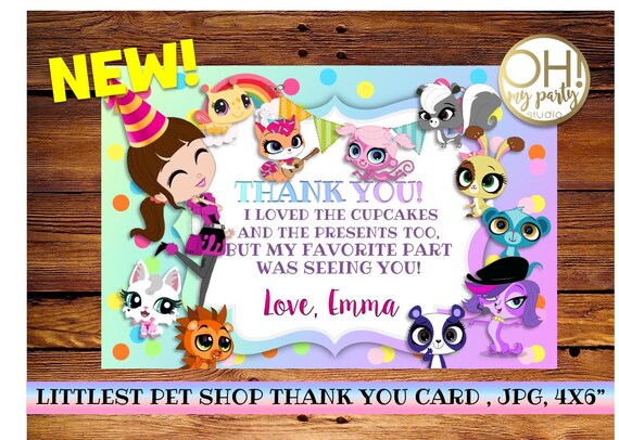 Littlest Pet Shop Thank You Card Littlest Pet Shop Etsy