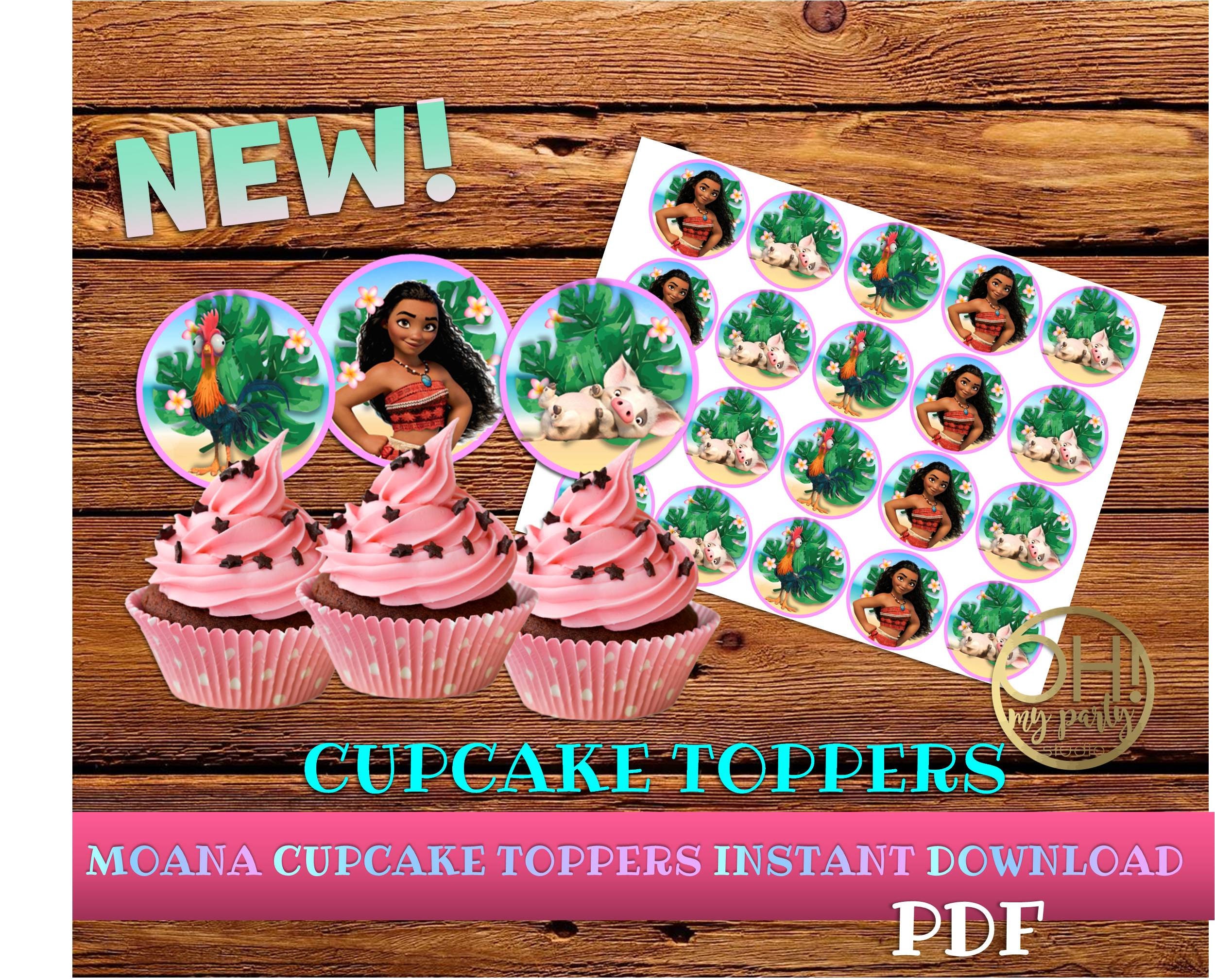 Moana Cupcake Toppers cupcake topper moana moana printable | Etsy
