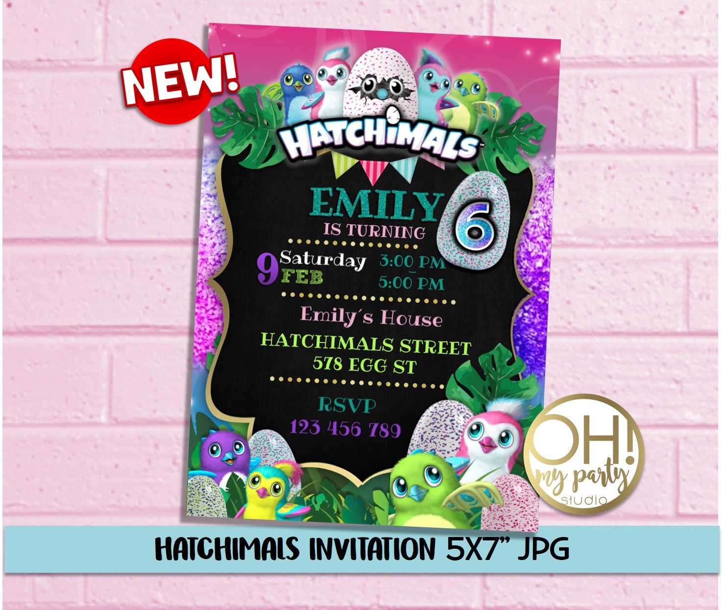 Hatchimals Birthday Party Invitation Hatchimals Birthday | Etsy