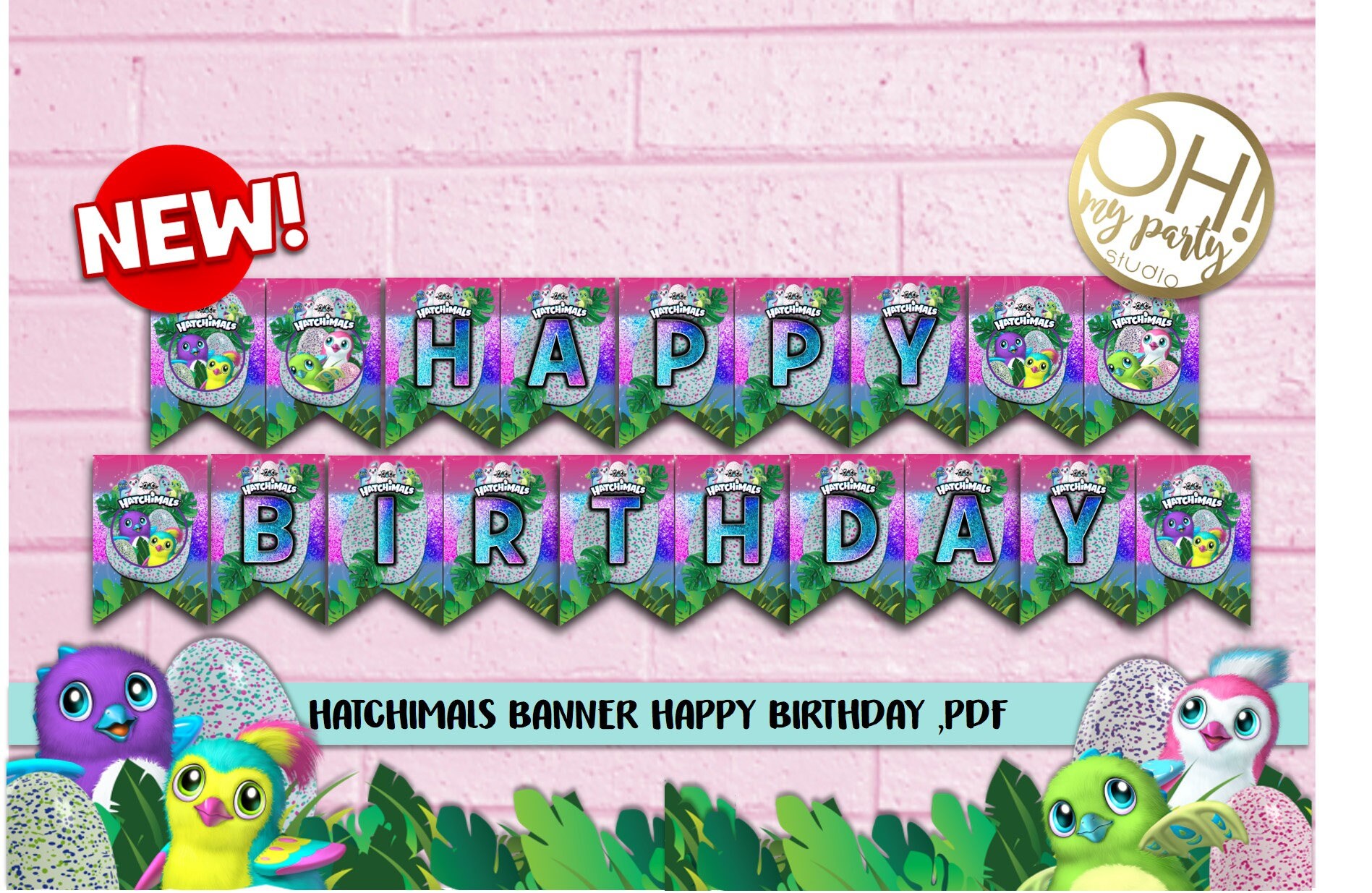 Hatchimals BANNER Hatchimals Birthday Hatchimal Party Etsy