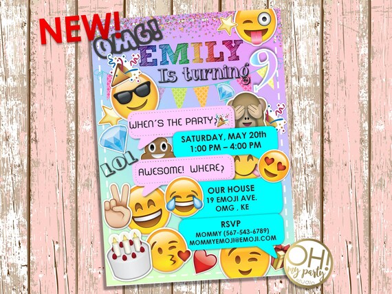 emoji birthday invitation emoji invitation emoji birthday etsy emoji birthday invitations