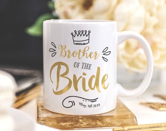 Tazza per il fratello della sposa: tazza da caffè personalizzata per matrimonio con data personalizzata