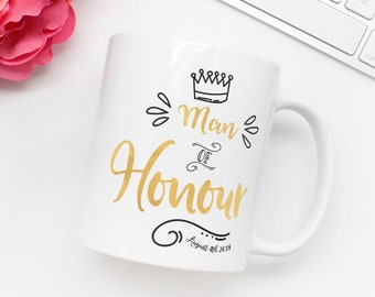 Customised Man of Honor mug, personalised Man of Honor  wedding favor