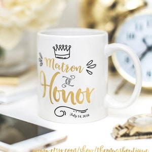 Personalised Matron of Honor gift, customised Matron of Honor mug -  wedding favor