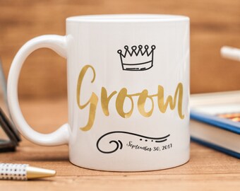 Personalised Groom mug, customised Groom gift