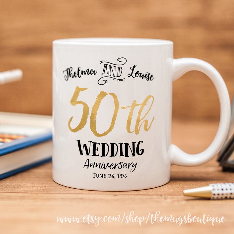 Custom 50th Wedding Anniversary Mug Personalised Wedding Mug Etsy