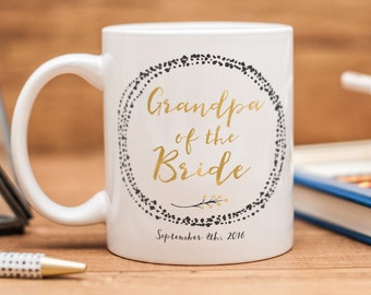 Customised Grandpa of the Bride mug, personalised Grandpa of the Bride gift, wedding favour