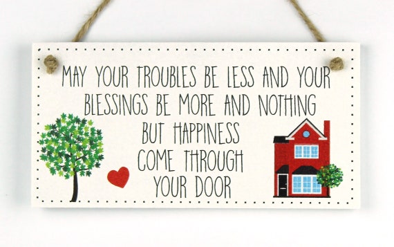 New Home Wedding gift personalised plaque May your troubles be less