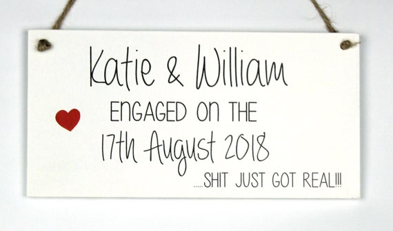 Personalised Soft Beige Wedding Countdown Plaque Engagement Handmade Gift
