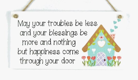 New Home Wedding gift personalised plaque May your troubles be less