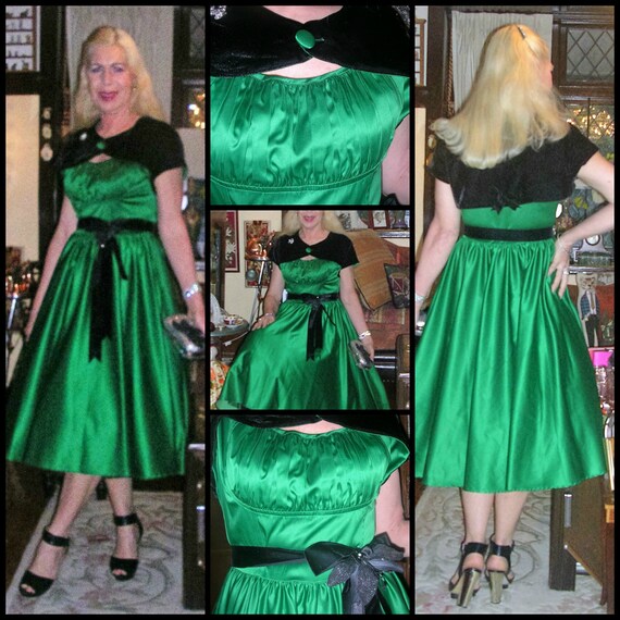new look green velvet dress