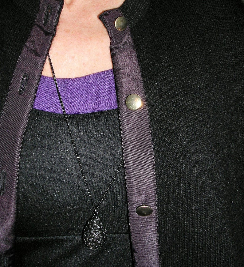 Sydney by Ballantyne made in Scotland size MEDIUM Vintage Original 1950/'s black 100/% superfine Geelong wool cardigan by F V Richards /& Co