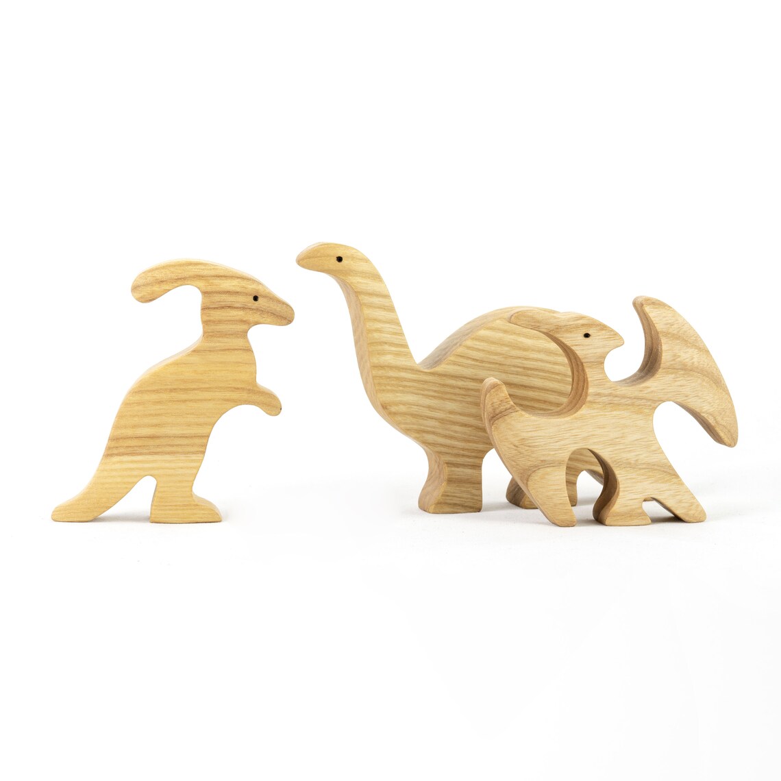 Wooden Dinosaurs Toy Set 6 Items Animal Toys Waldorf Wooden Etsy
