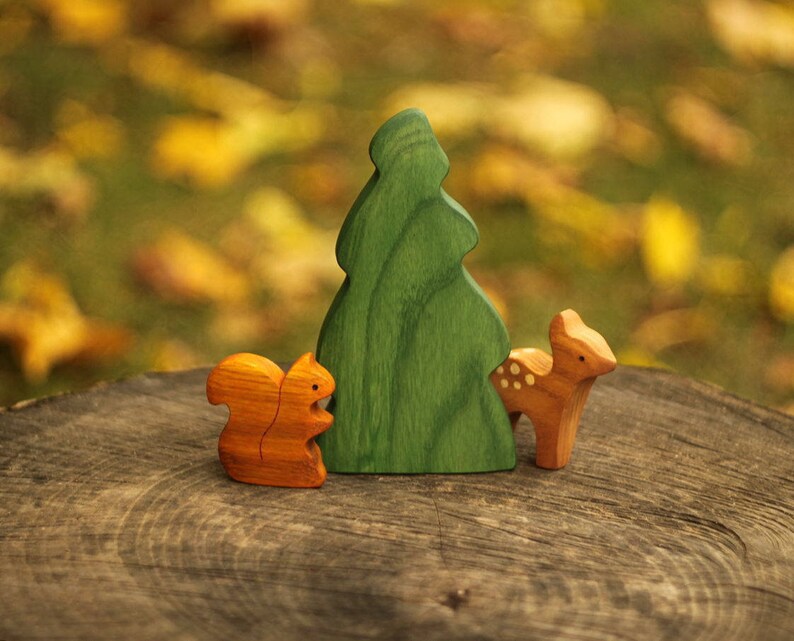 Wooden Waldorf Tree Fir waldorf Toy tree Toy Handmade Toy Etsy