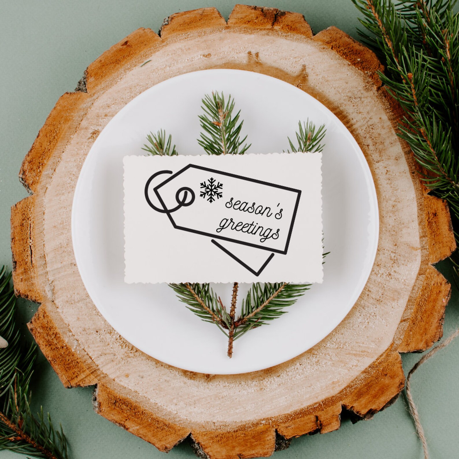 Season's Greetings Christmas Tag Ornament Cricut Cut | Etsy