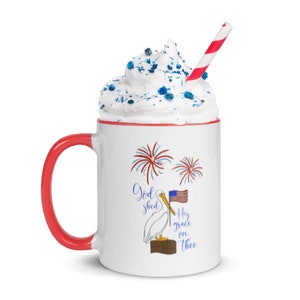 Patriotic Pelican Mug with Color Inside