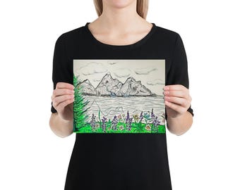 Elizabeth’s mountain landscape painting on 8x10 poster print