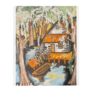 Arte de Elizabeth, Louisiana Cajun Bayou, sobre una manta suave